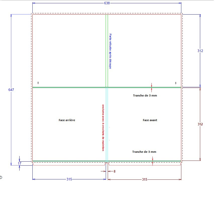 gatefold 30 cm dos 8 mm ht bas 3 mm